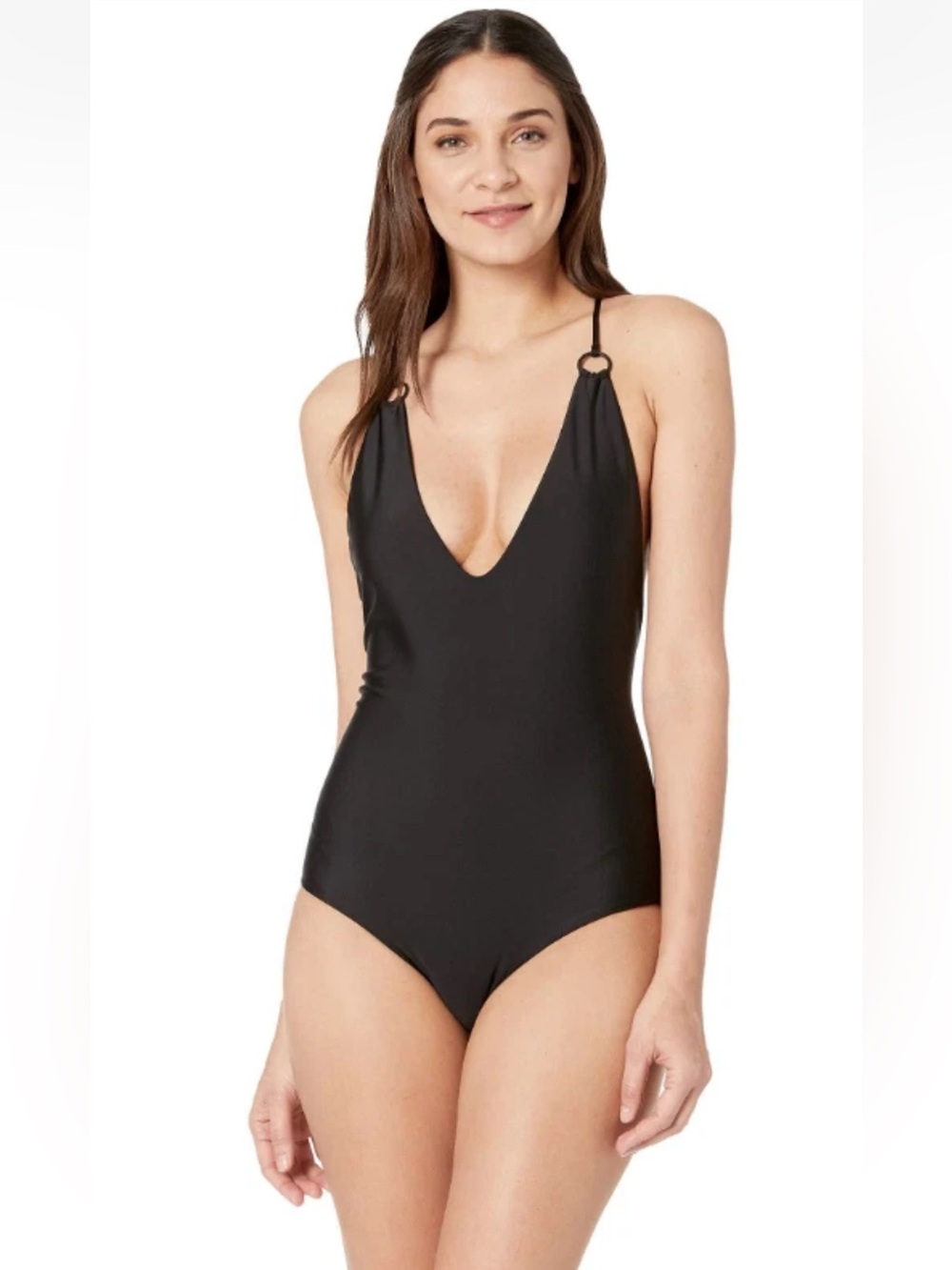 ▪️Mikoh Black One Piece Plunge Neckline Swimsuit Medium